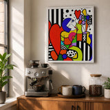 Tableau Néo-Pop Art "Cœur & Couleurs" – Décoration Murale Joyeuse ( 100 cm X 80 cm )