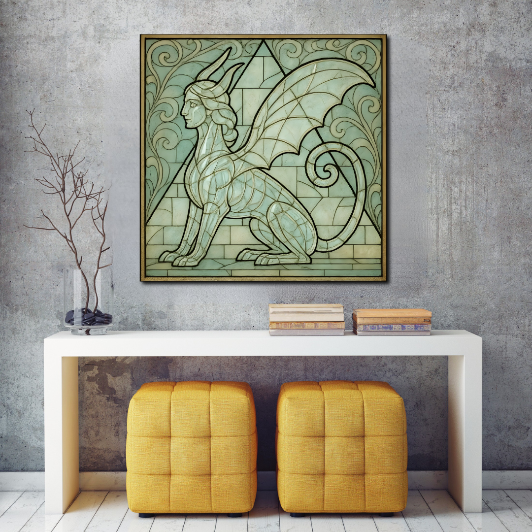 Tableau décoratif – Gardien des Mystères – 100 x 100 cm