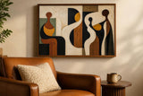 Tableau Abstrait "Harmonie Terrestre" – Art Moderne & Cubisme ( 100 cm X 80 cm )