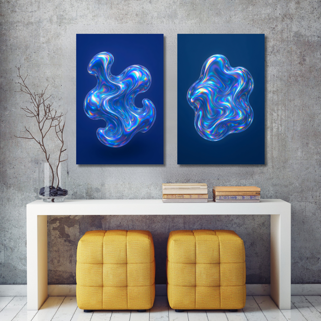 Tableaux décoratifs – Fusion Chromatique I & II – 50 x 40 cm chacun