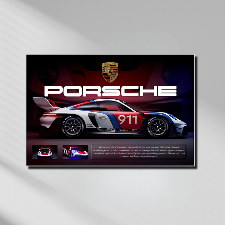 Porsche 911 – L’icône de la vitesse - vinyle sur mdf - 60x40 cm