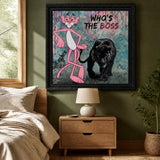 Tableau Pop Art "Who's The Boss" – Panthere Rose et Panthere Noire ( 100 cm X 100 cm )