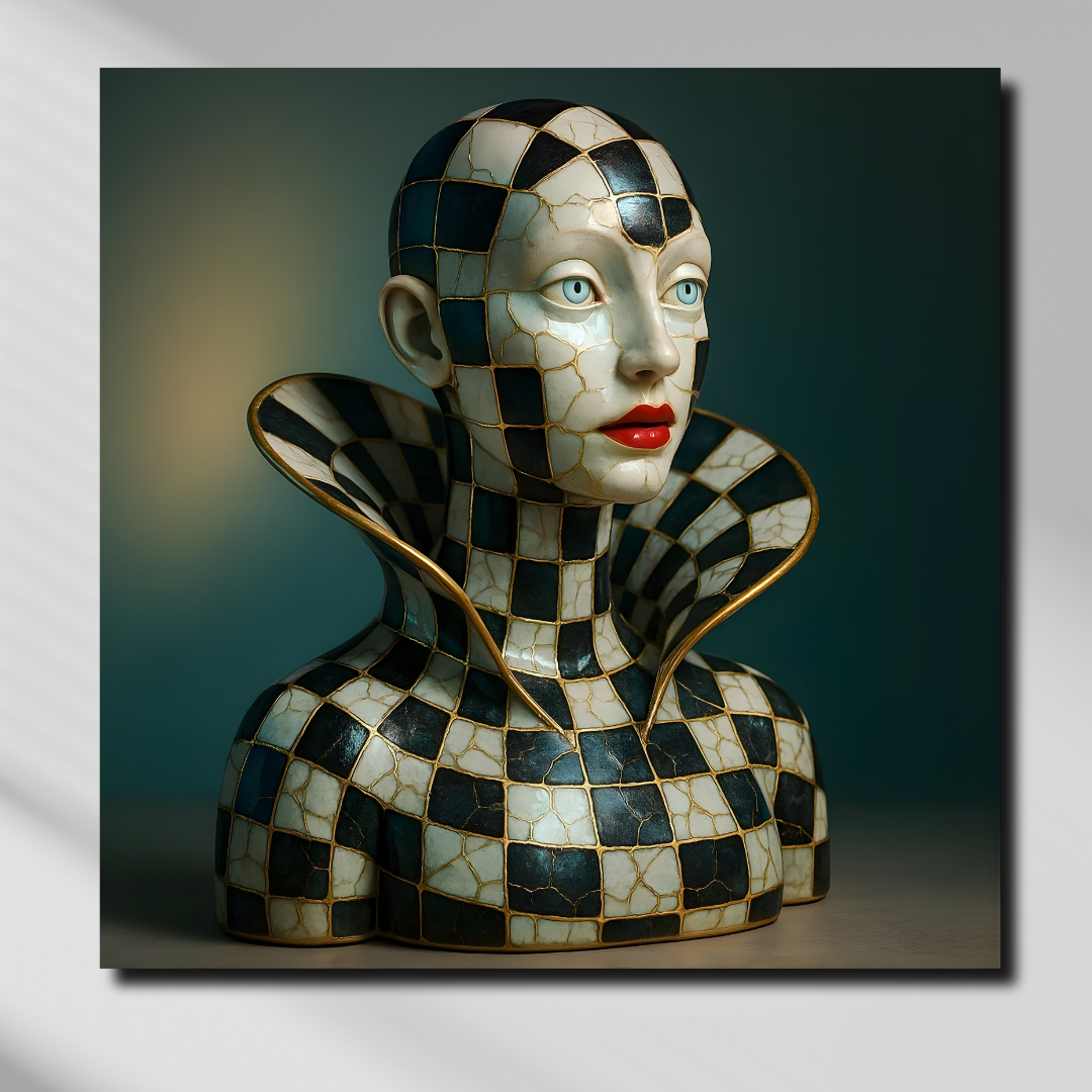 tableau décoratif - Reine du Damier 100 x 100 cm