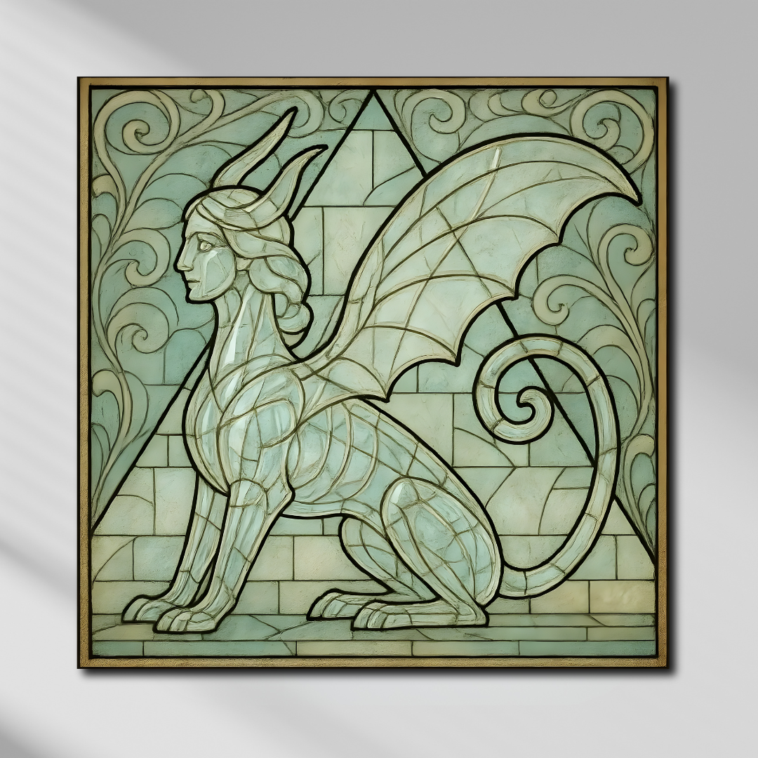 Tableau décoratif – Gardien des Mystères – 100 x 100 cm