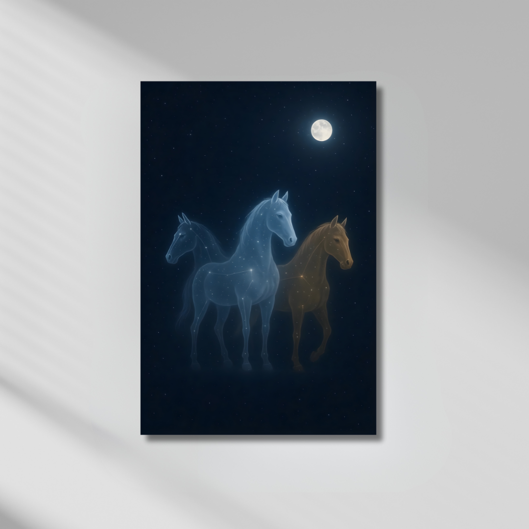 Tableau décoratif – Chevauchée Lunaire – 120 x 80 cm