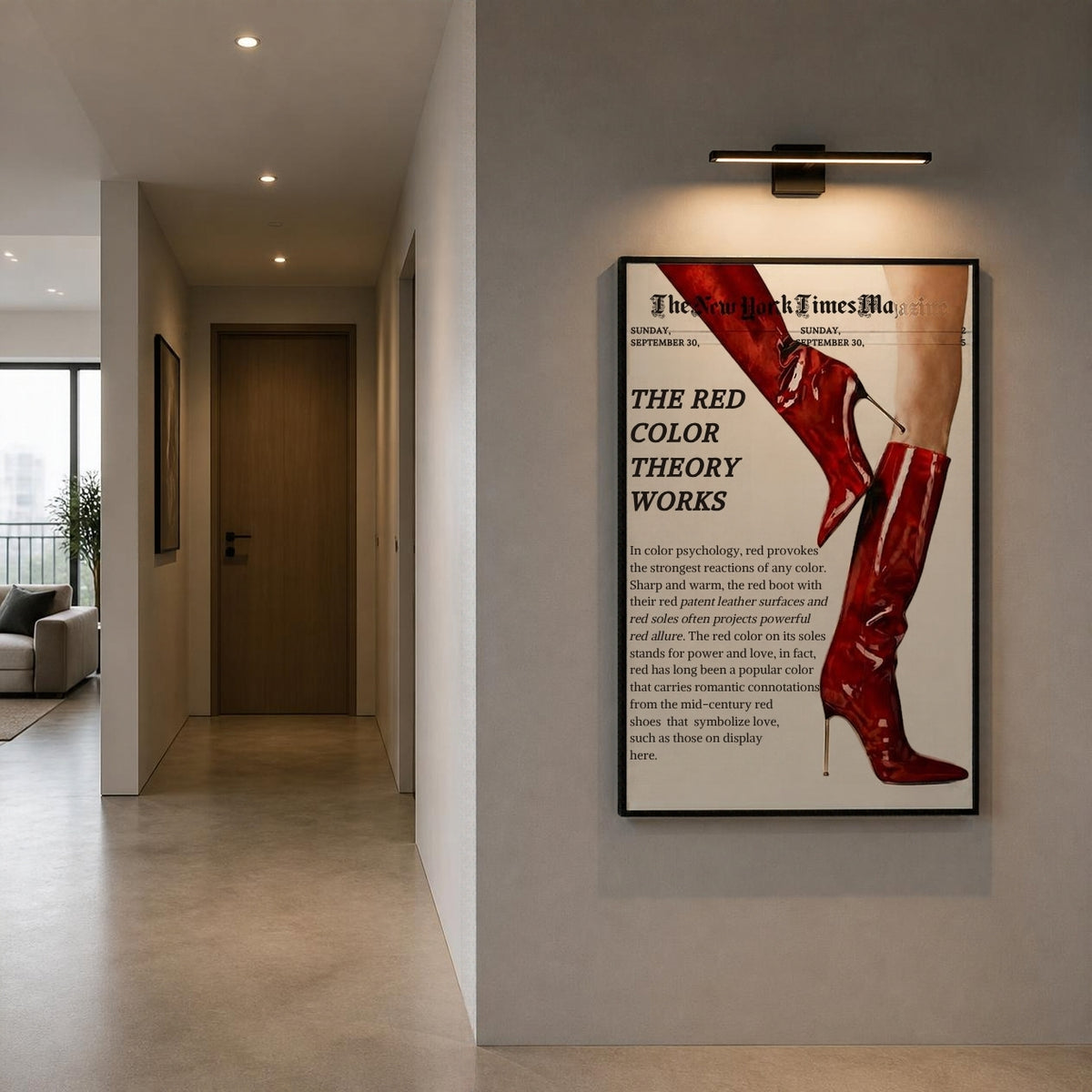 Tableau Décoratif "The Red Color Theory" Style Magazine
