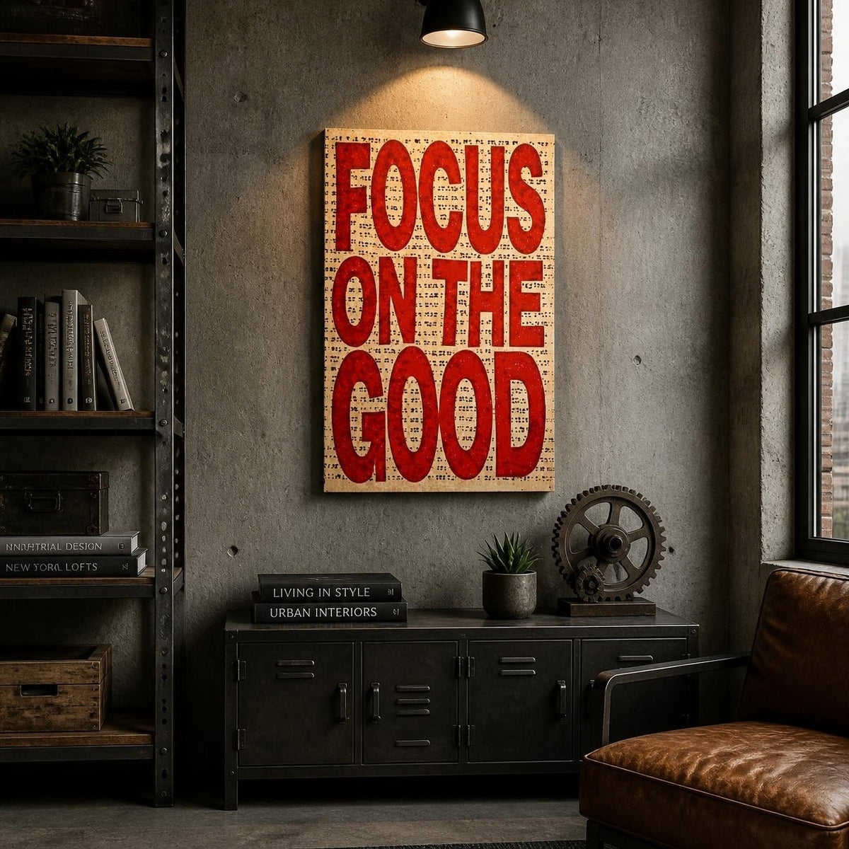 Tableau Décoratif Inspirant Focus On The Good - Vinyle sur MDF