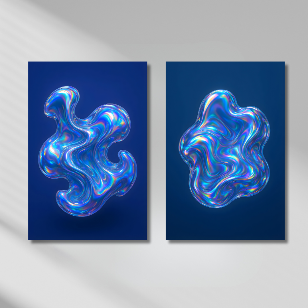 Tableaux décoratifs – Fusion Chromatique I & II – 50 x 40 cm chacun