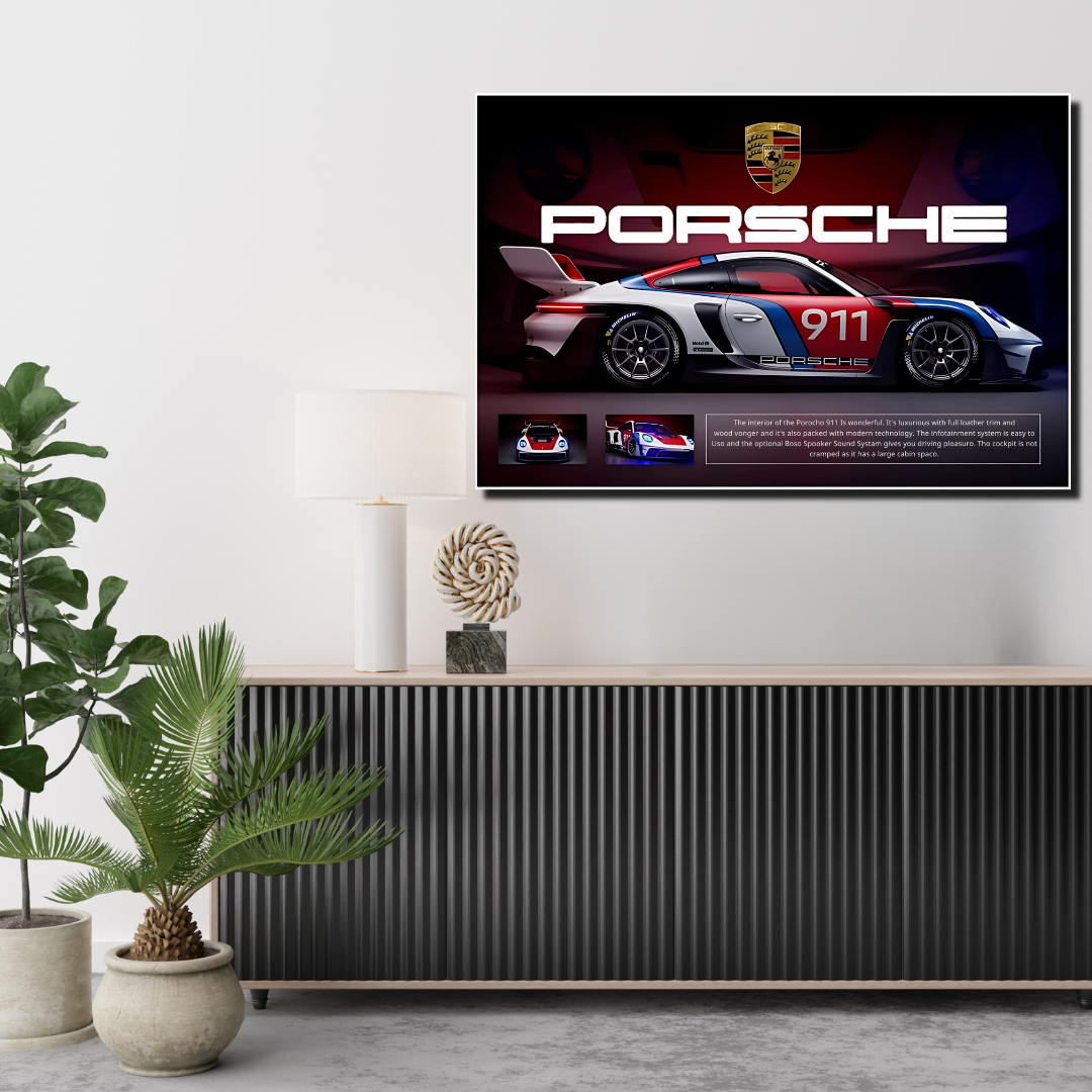 Porsche 911 – L’icône de la vitesse - vinyle sur mdf - 60x40 cm