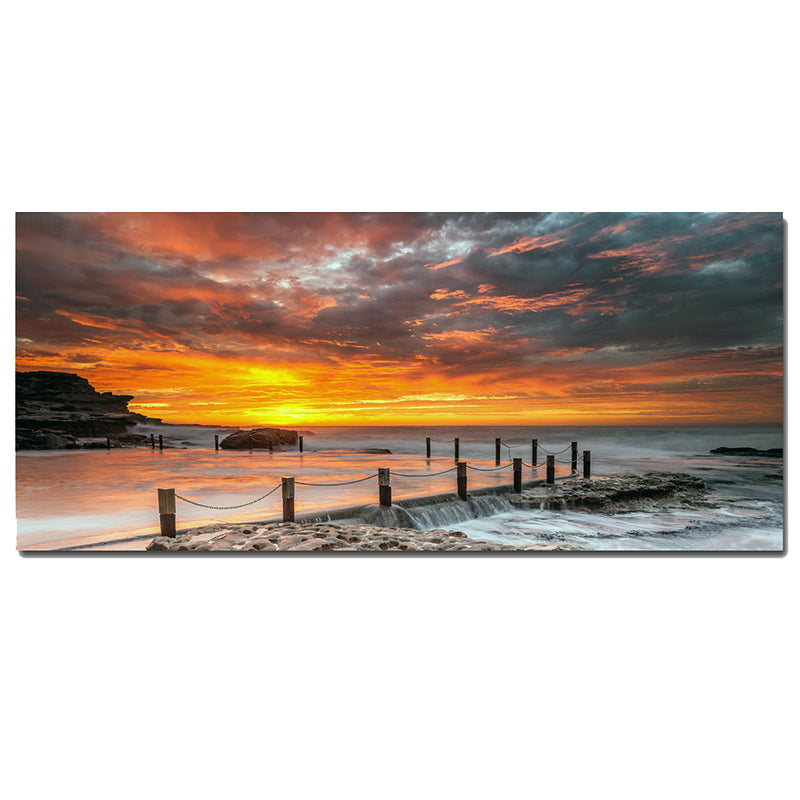 Tableau décoratif - Couché soleil sur mer - 170*75 cm