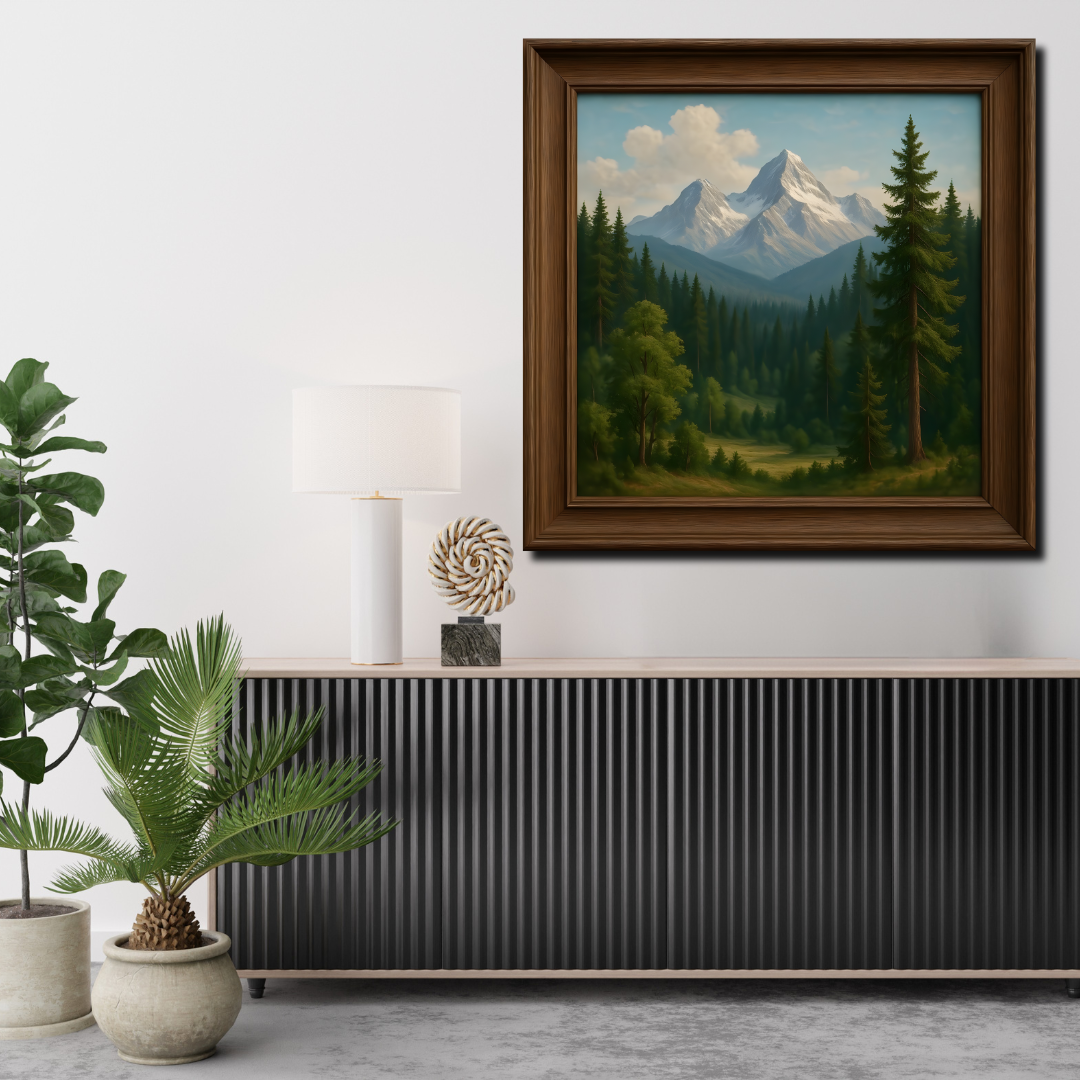 tableau décoratif - Sérénité Alpine - 100 x 100 cm