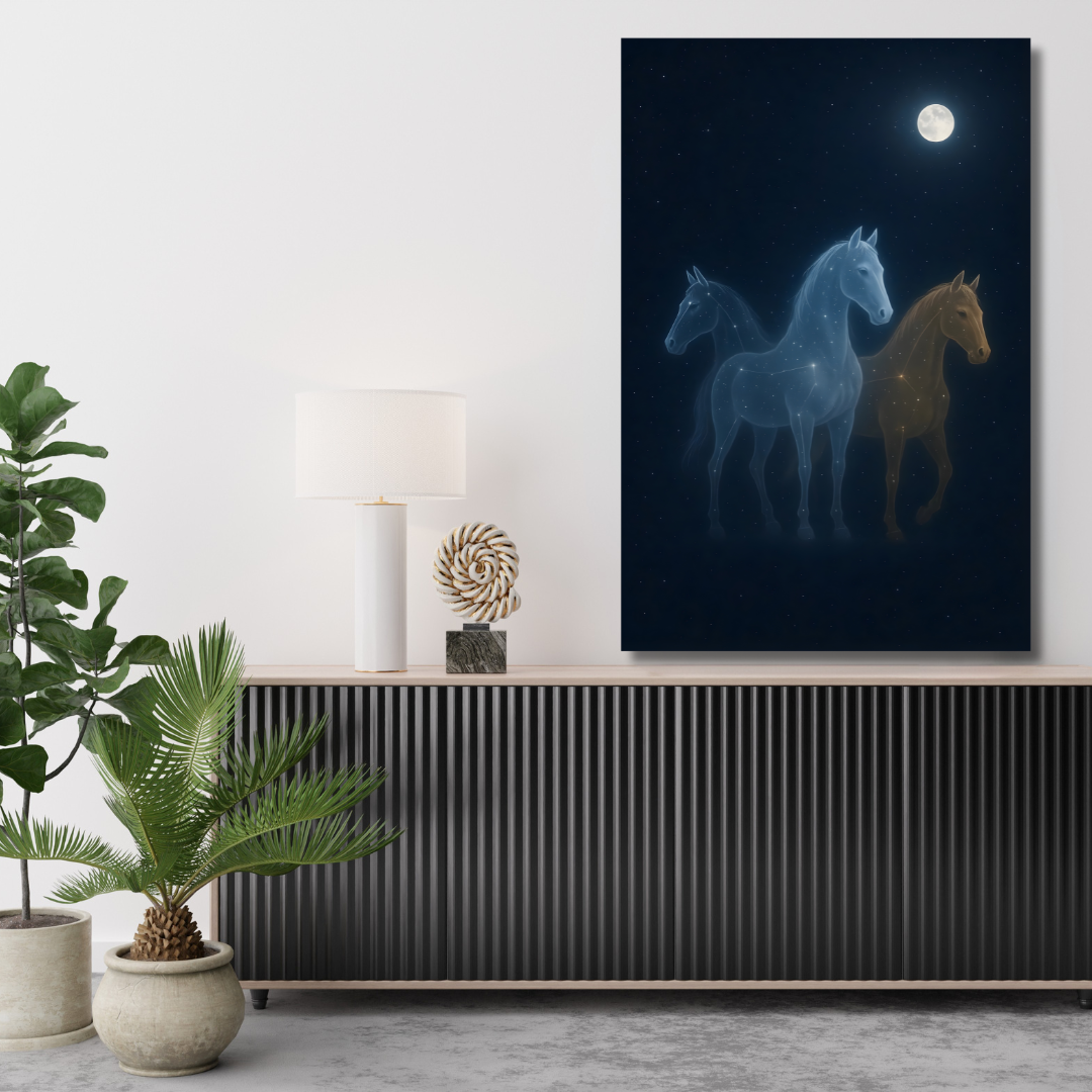 Tableau décoratif – Chevauchée Lunaire – 120 x 80 cm