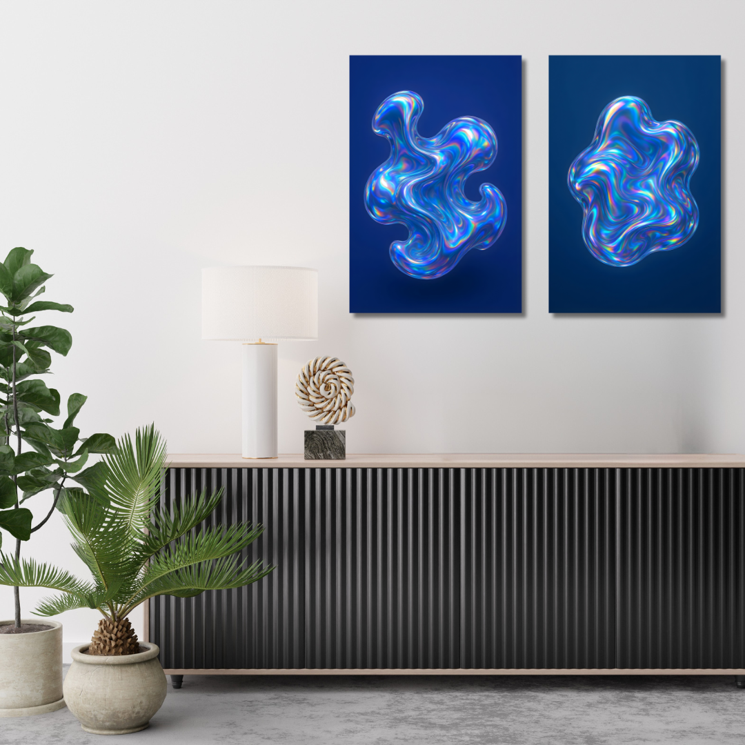 Tableaux décoratifs – Fusion Chromatique I & II – 50 x 40 cm chacun