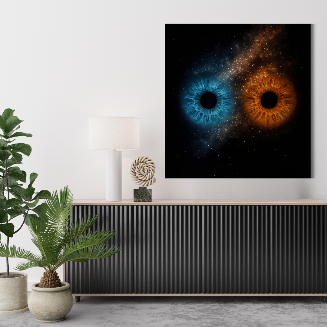 Tableau décoratif – Dualité Cosmique – 100 x 100 cm