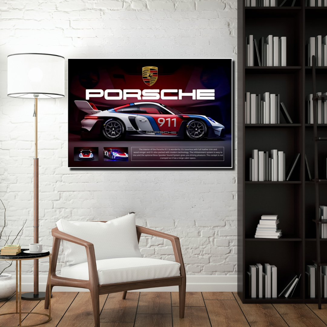 Porsche 911 – L’icône de la vitesse - vinyle sur mdf - 60x40 cm