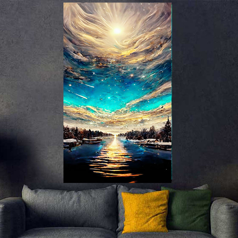 Tableau décoratif en vinyle - ciel doré  - 60x 100 cm