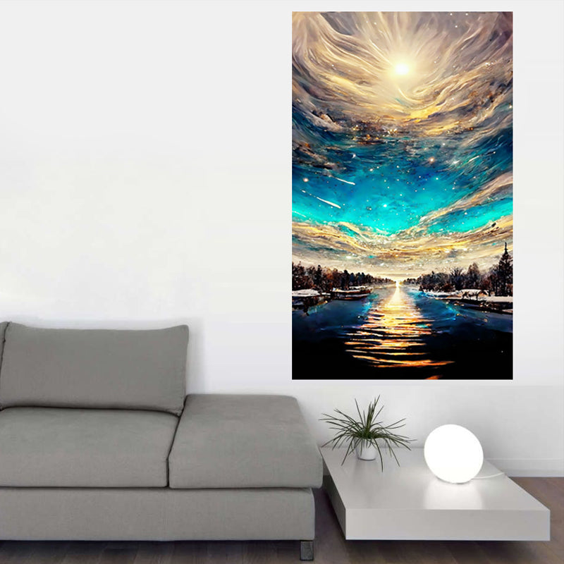 Tableau décoratif en vinyle - ciel doré  - 60x 100 cm