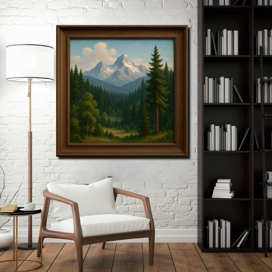 tableau décoratif - Sérénité Alpine - 100 x 100 cm