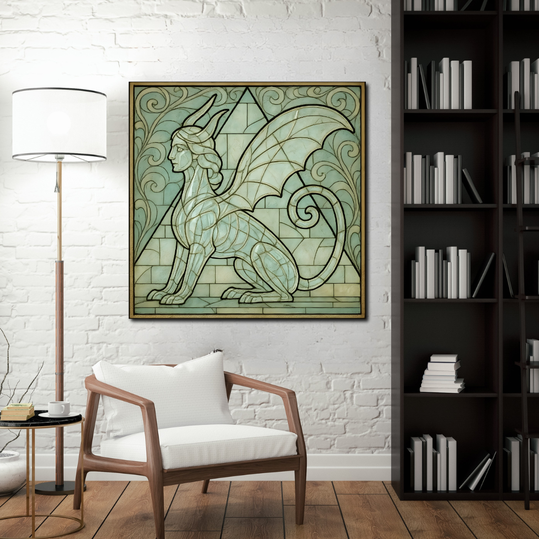 Tableau décoratif – Gardien des Mystères – 100 x 100 cm