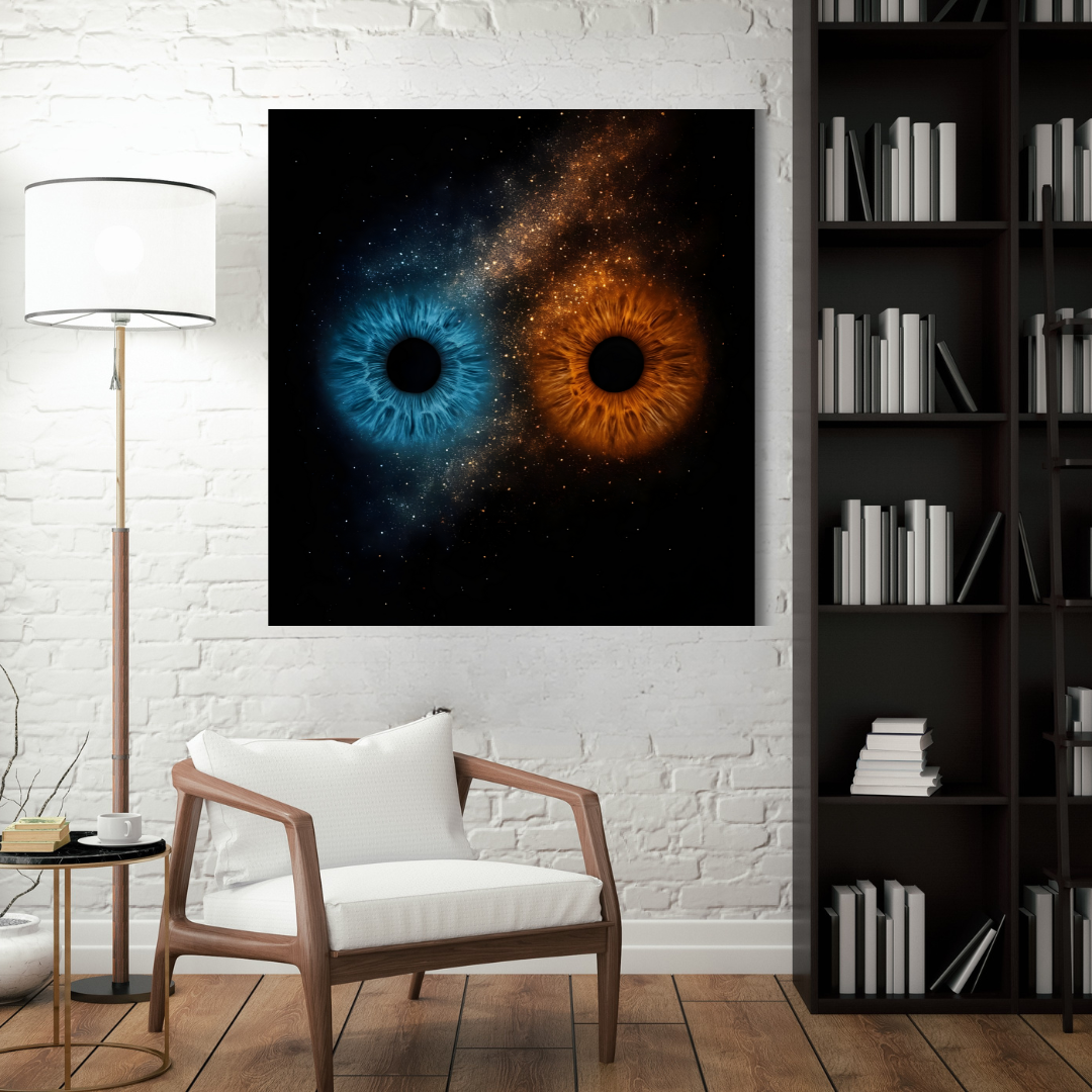 Tableau décoratif – Dualité Cosmique – 100 x 100 cm