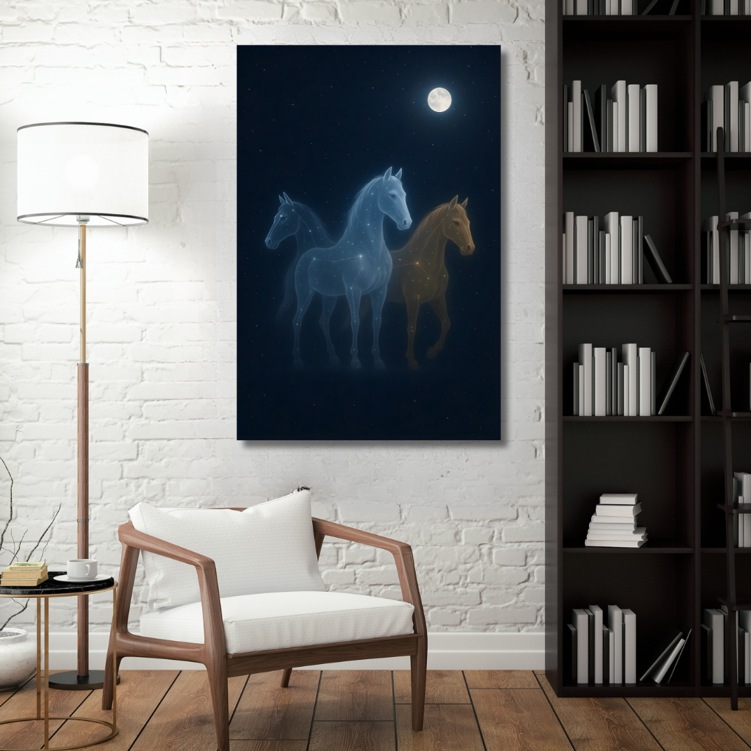 Tableau décoratif – Chevauchée Lunaire – 120 x 80 cm