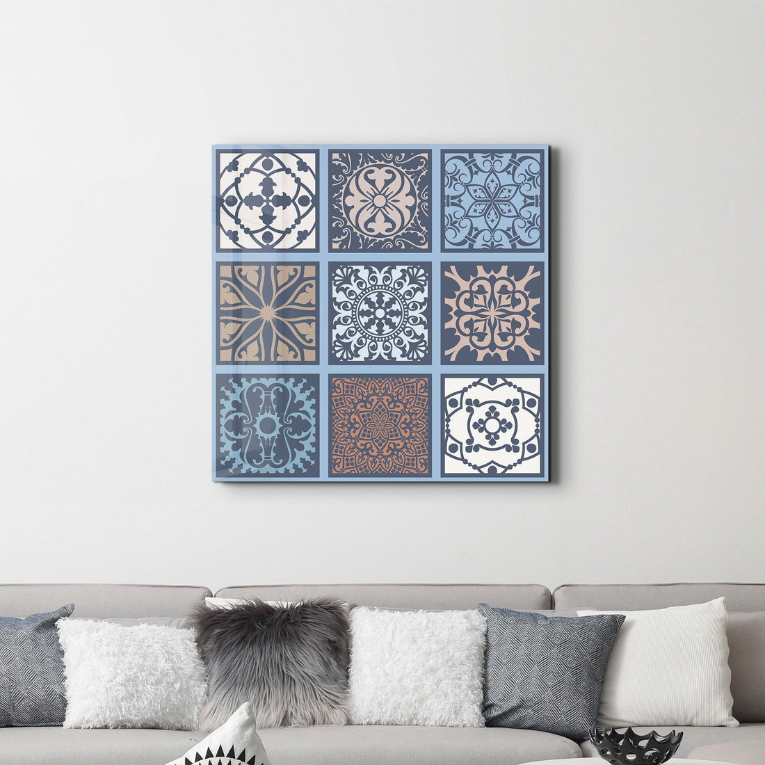 Poster décoratif "Mediterranean Tiles 9 carreaux"
