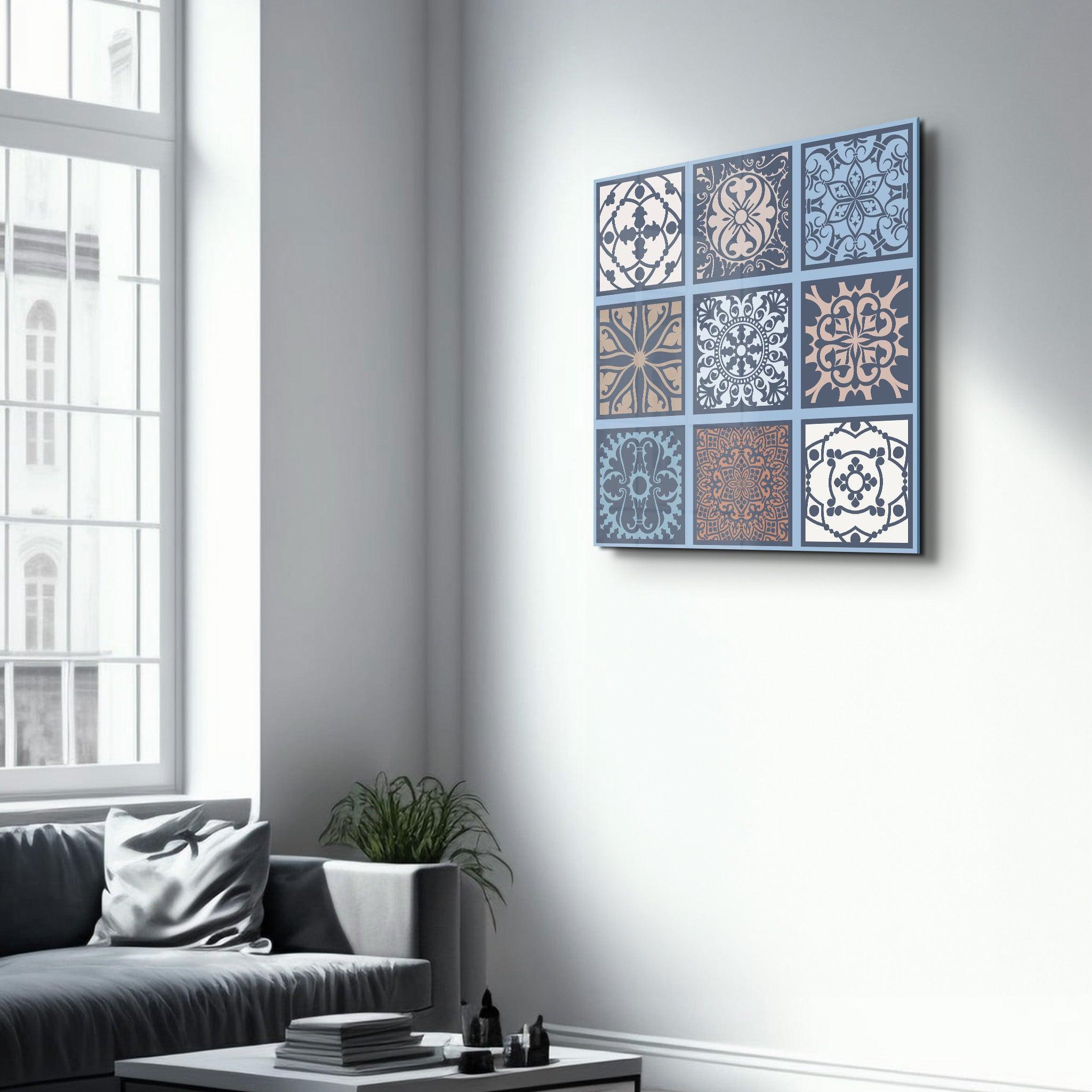 Poster décoratif "Mediterranean Tiles 9 carreaux"