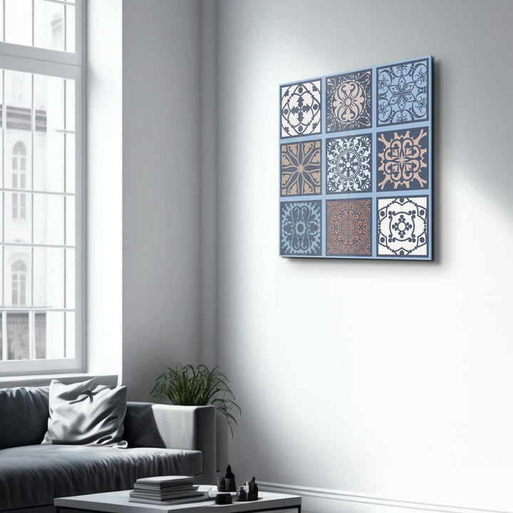 Poster décoratif "Mediterranean Tiles 9 carreaux"