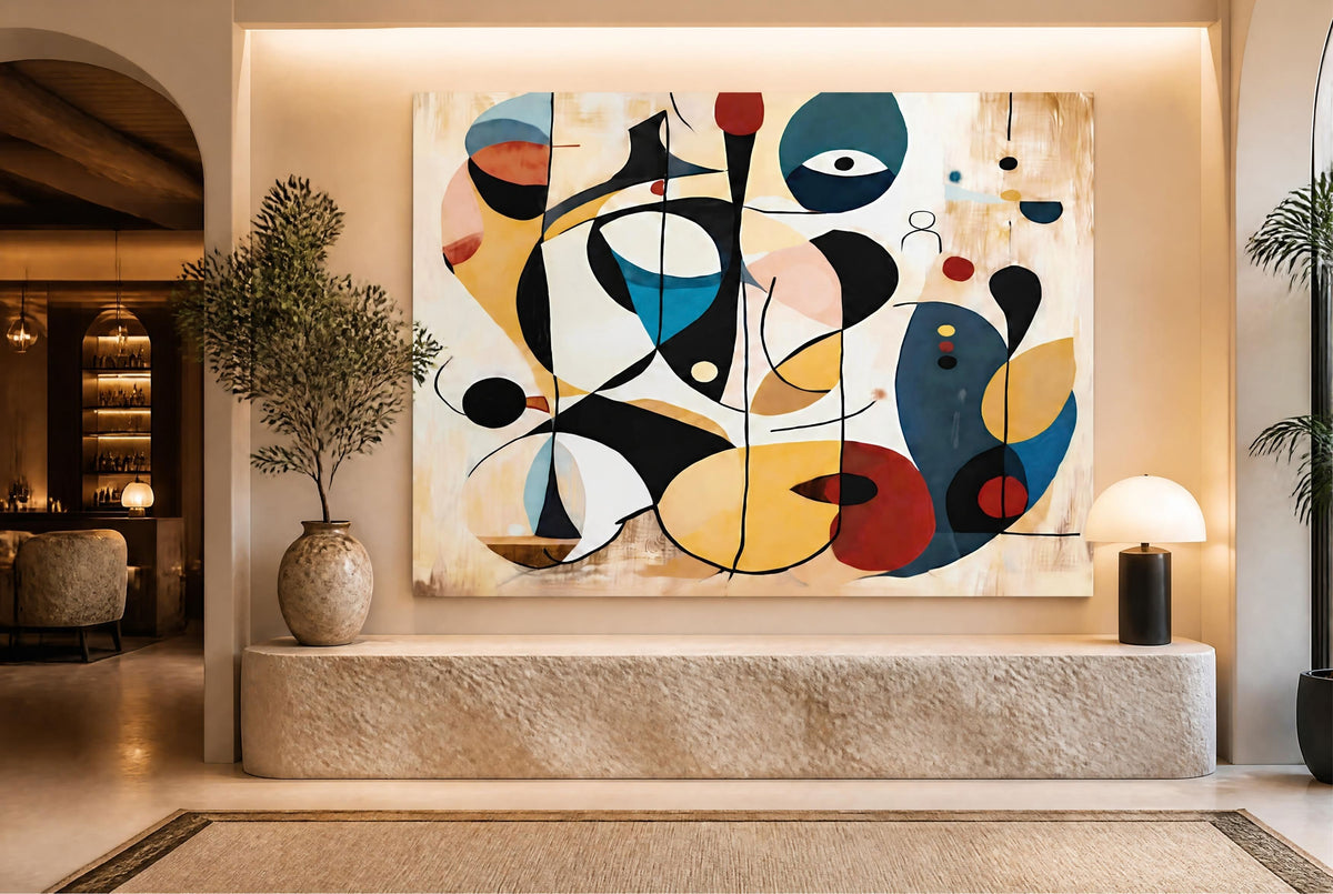 Écho Abstrait : Symphonie de Formes et de Couleurs (80 cm x 120 cm)