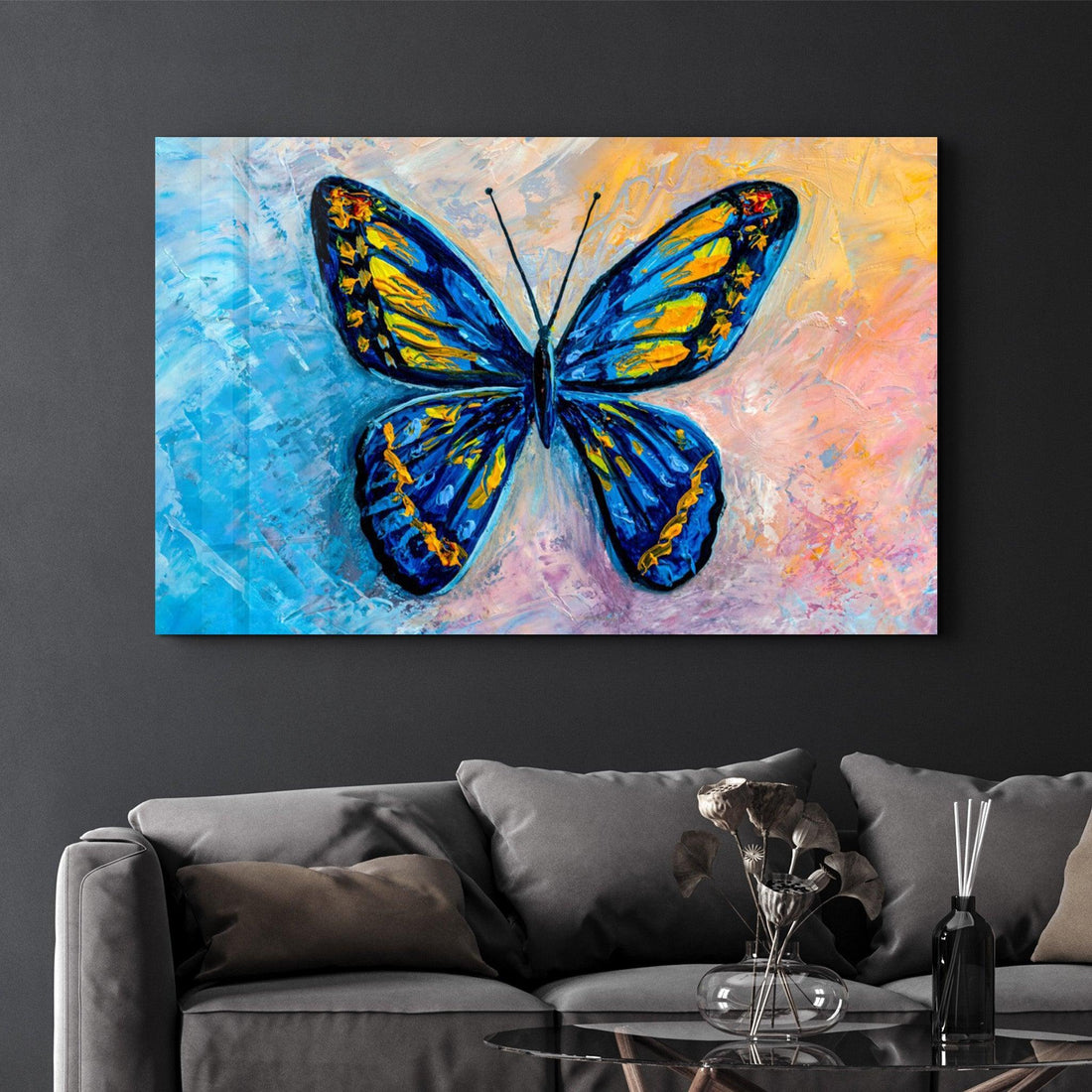 Tableau Mural "Papillon Azur"