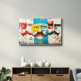 Tableau Pop Art – Portraits Moustachus Multicolores