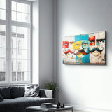 Tableau Pop Art – Portraits Moustachus Multicolores