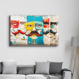 Tableau Pop Art – Portraits Moustachus Multicolores