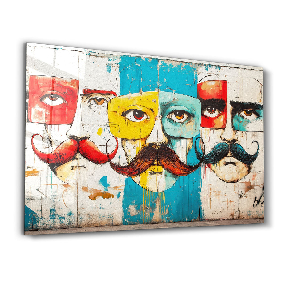 Tableau Pop Art – Portraits Moustachus Multicolores
