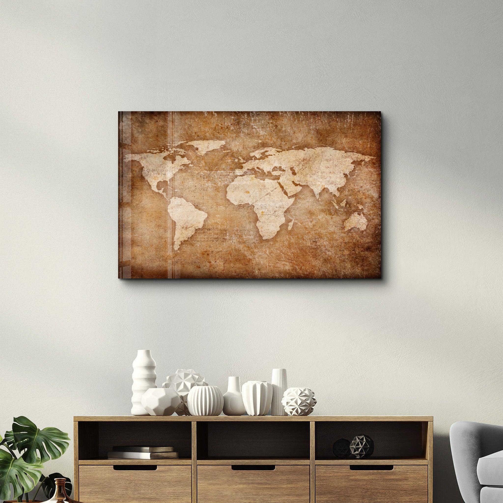Tableau Carte du Monde Vintage