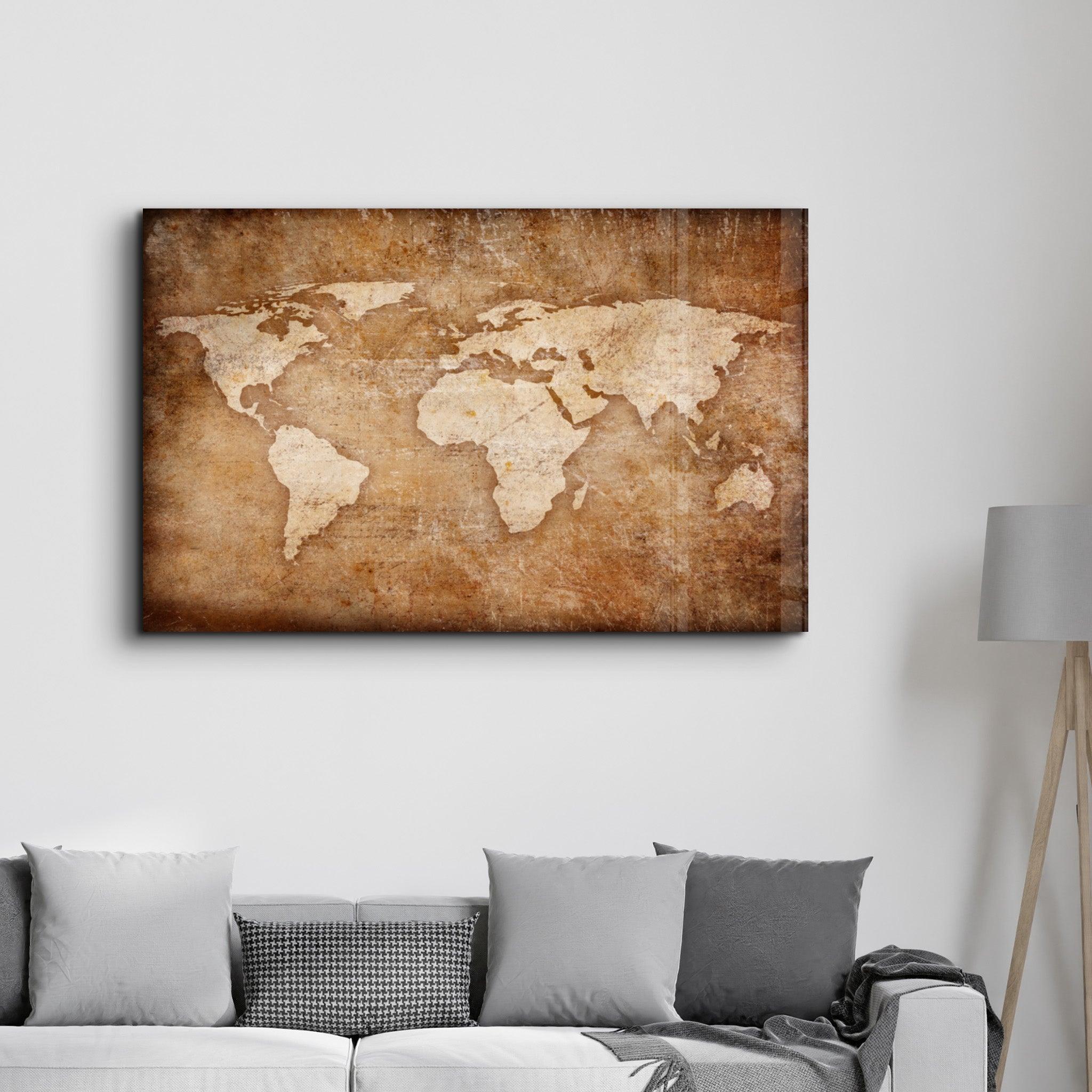 Tableau Carte du Monde Vintage