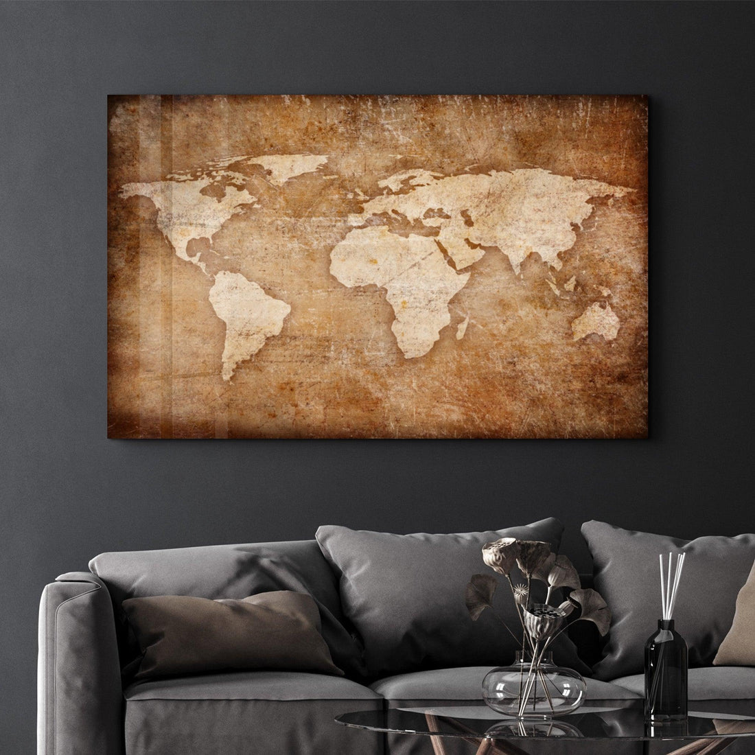 Tableau Carte du Monde Vintage