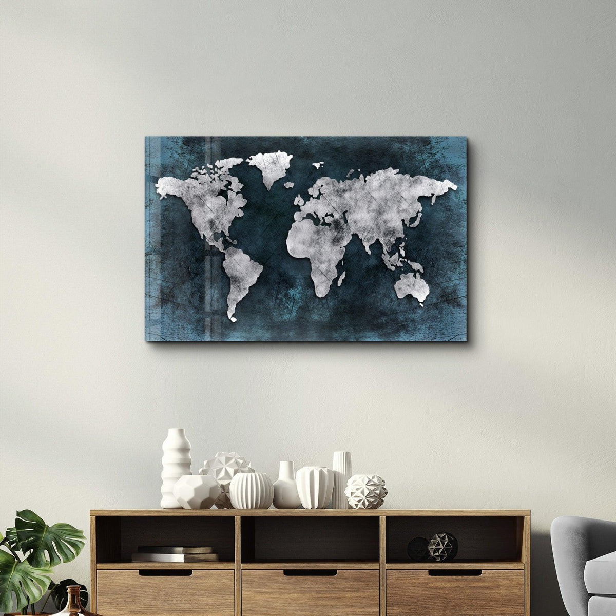 Tableau Carte du Monde Métallique