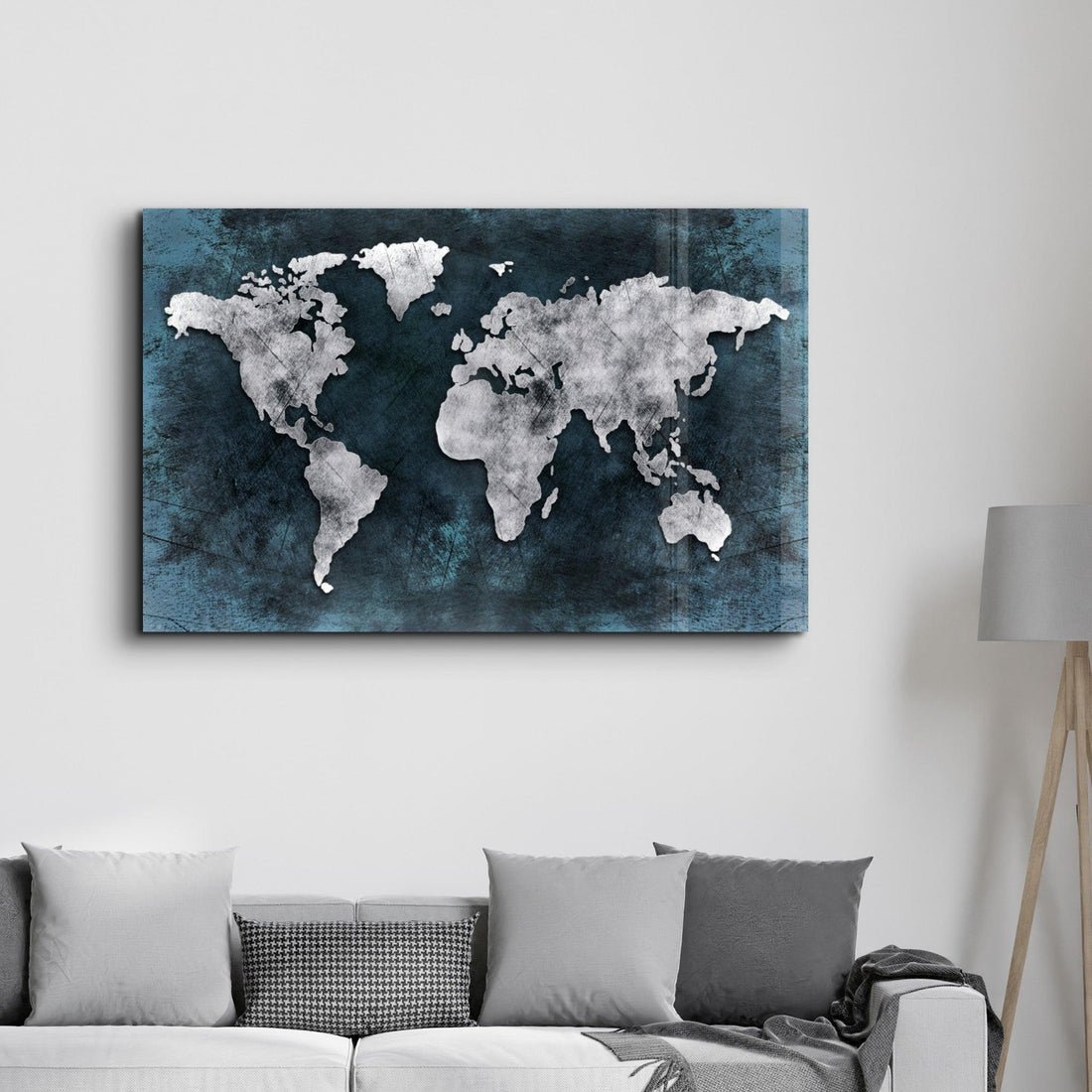 Tableau Carte du Monde Métallique