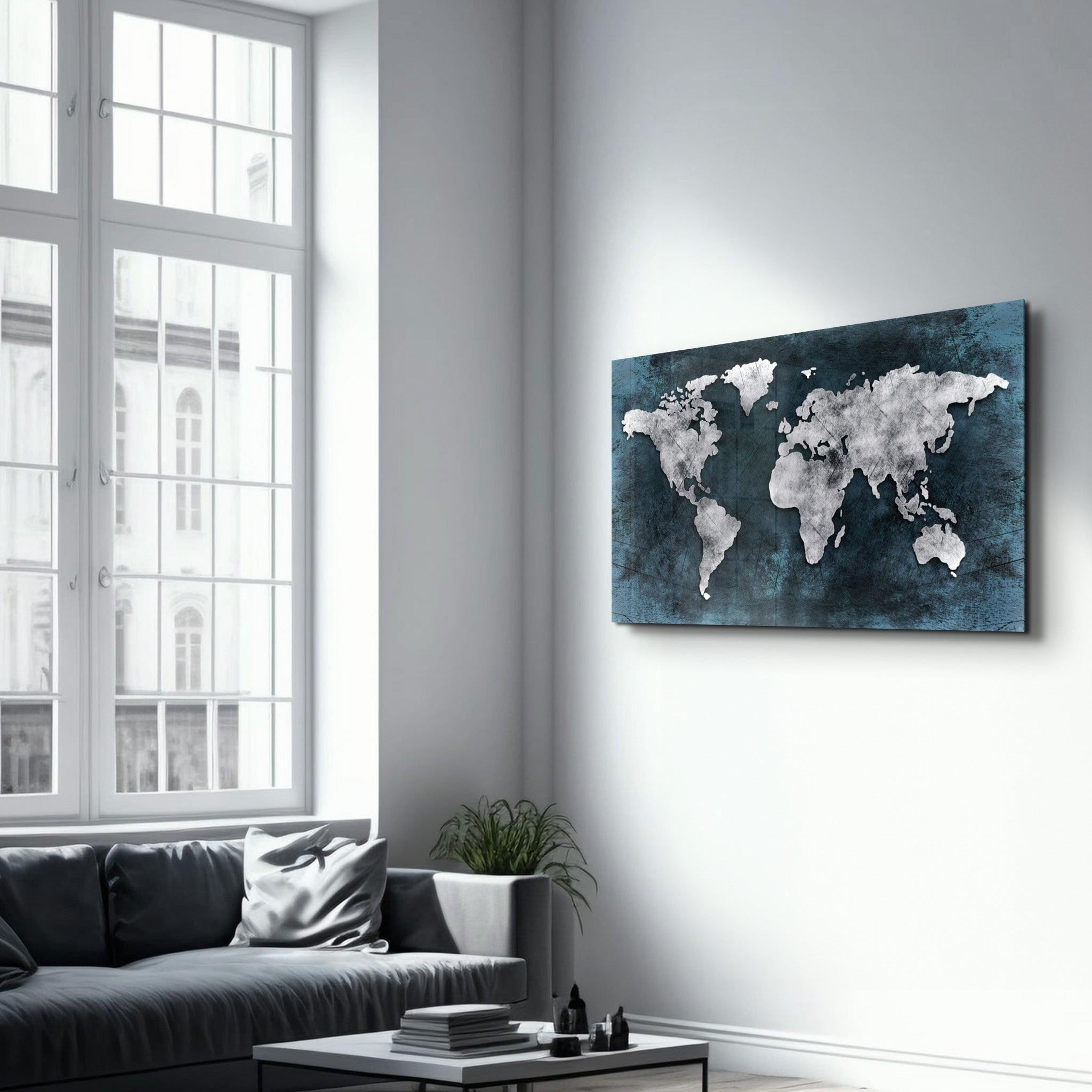 Tableau Carte du Monde Métallique