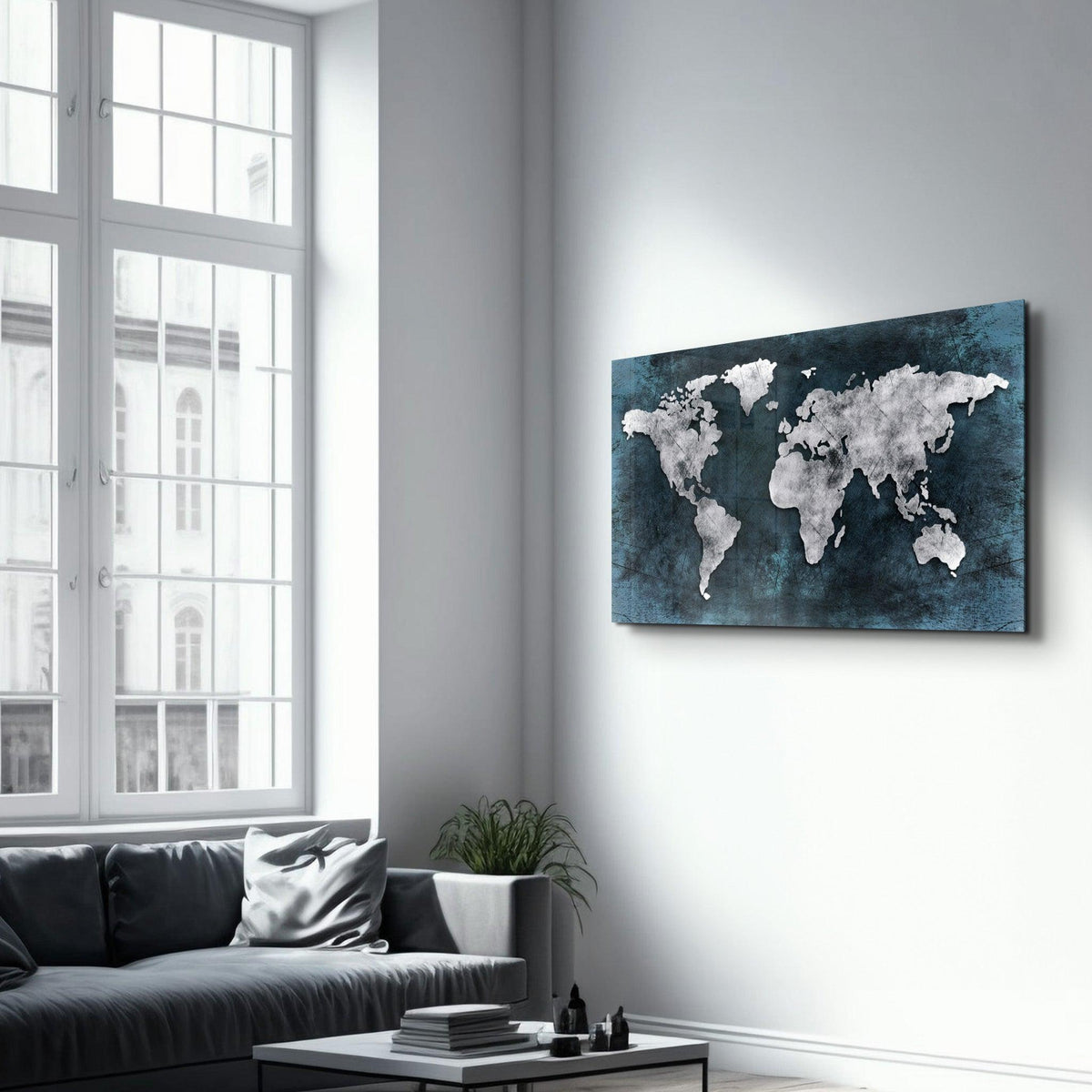 Tableau Carte du Monde Métallique