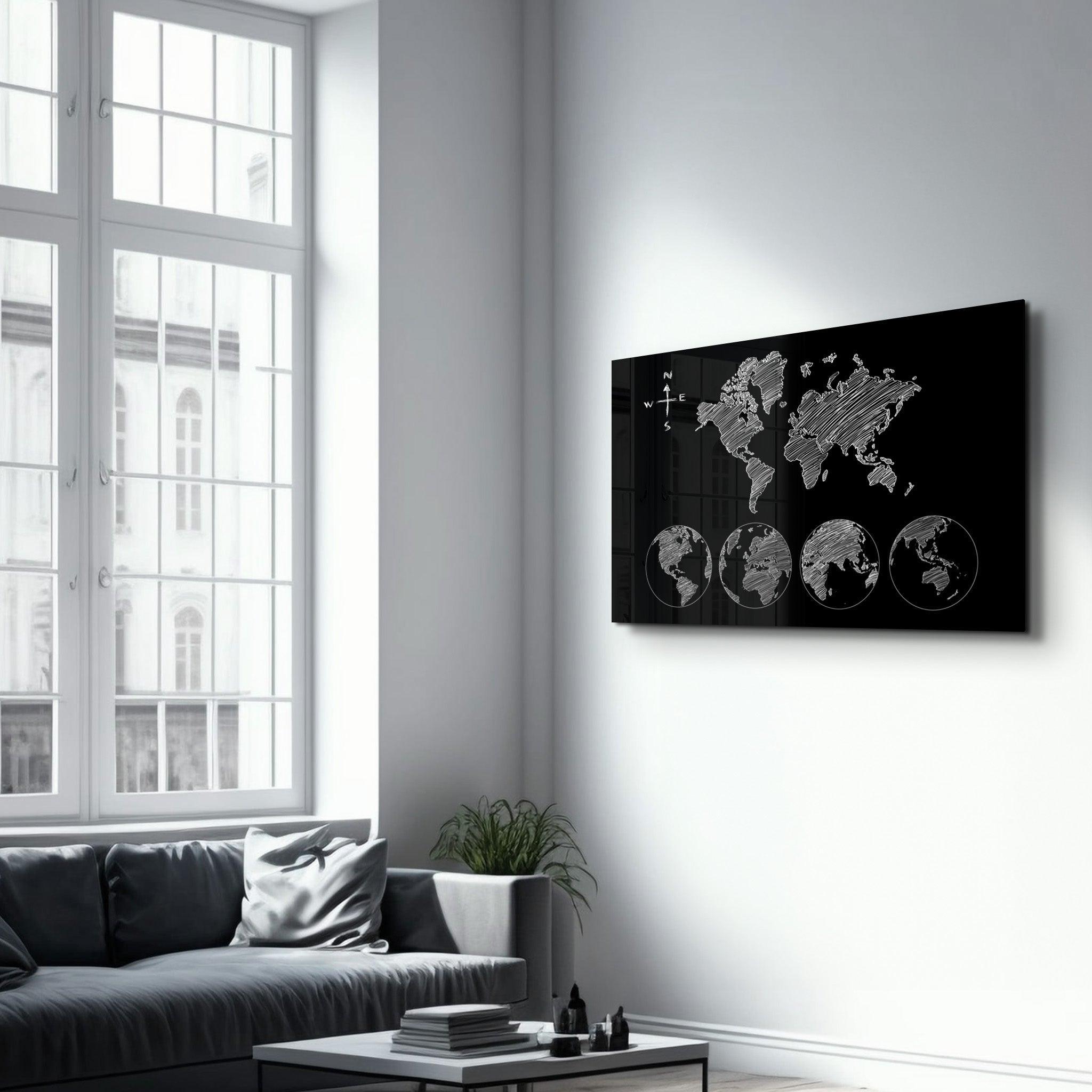Tableau Carte du Monde Minimaliste