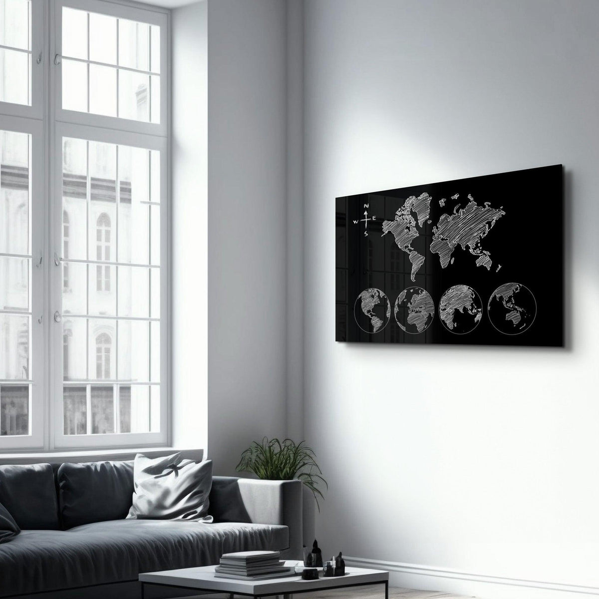 Tableau Carte du Monde Minimaliste