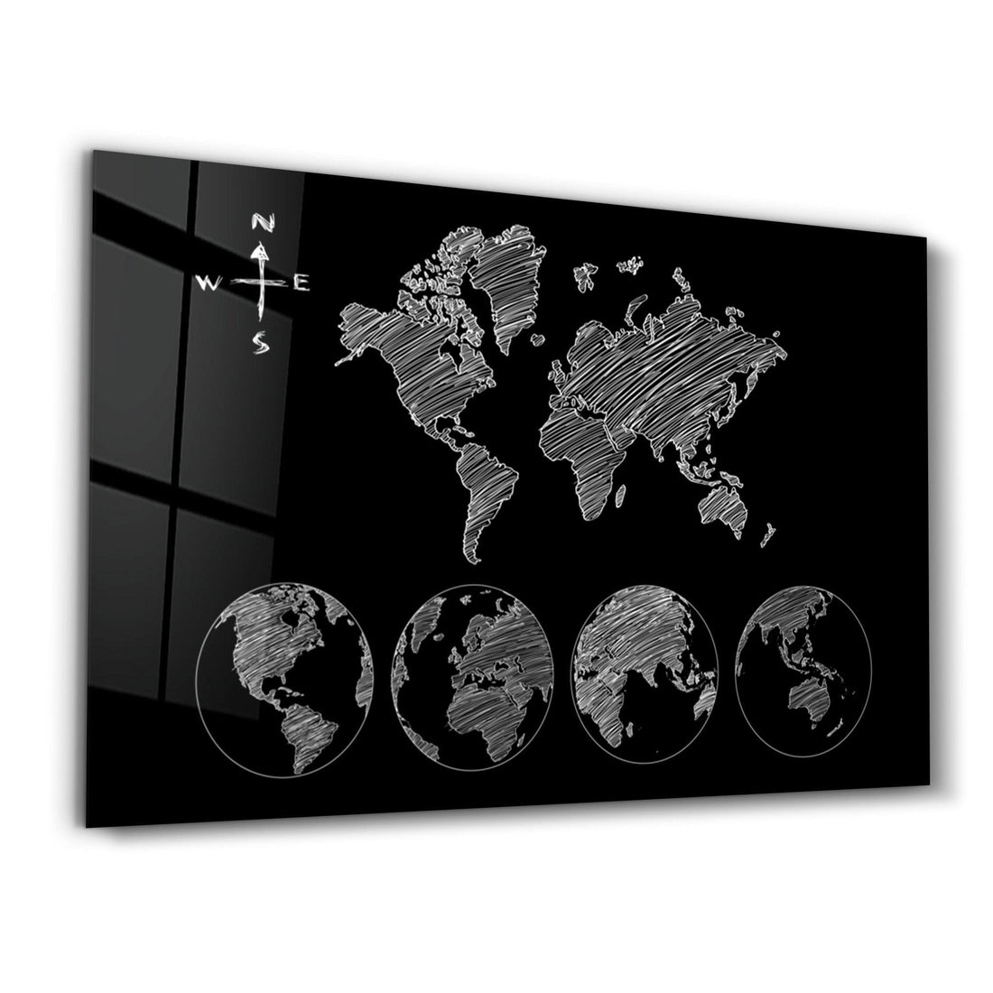 Tableau Carte du Monde Minimaliste