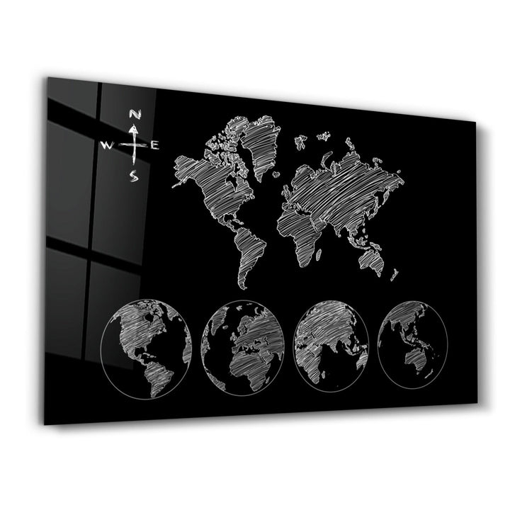 Tableau Carte du Monde Minimaliste