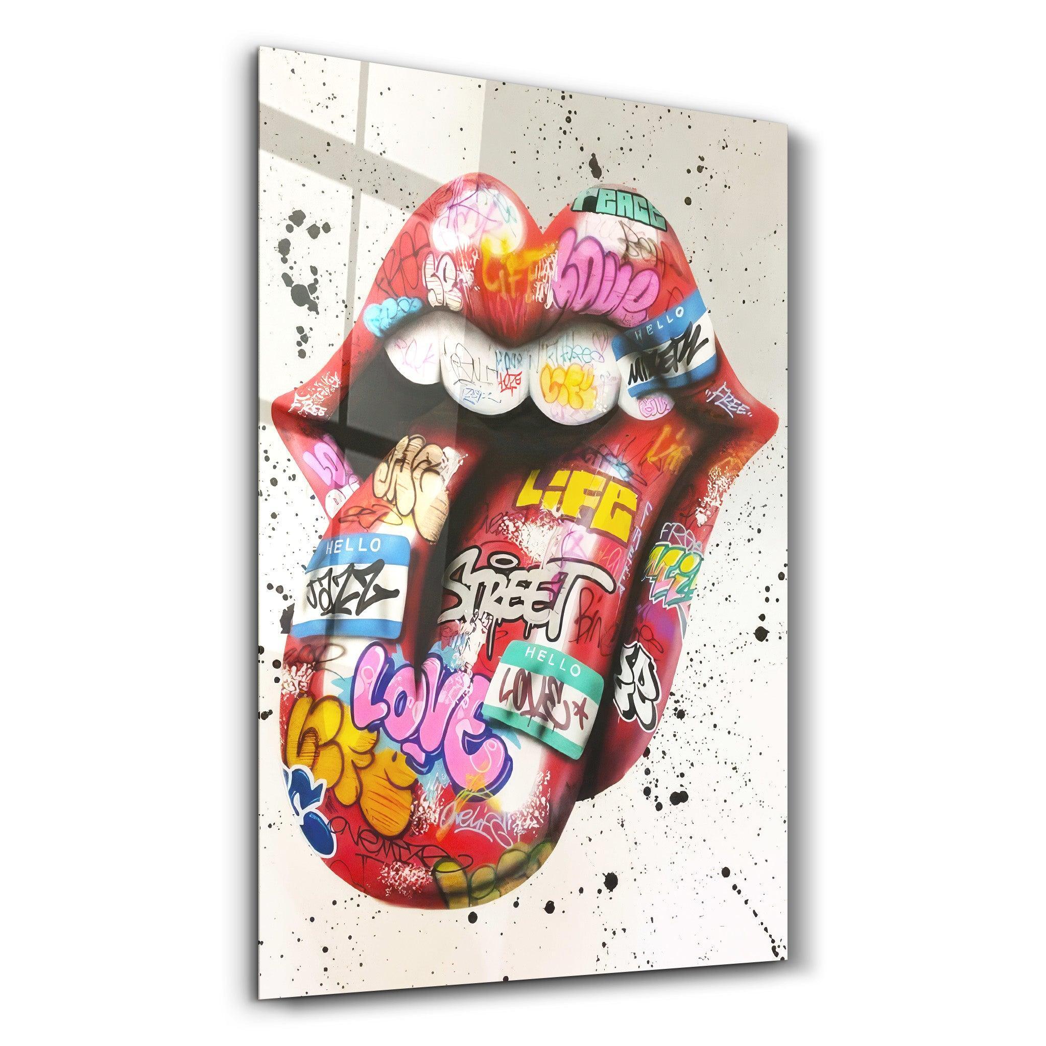 Tableau Street Art Lèvres Graffiti