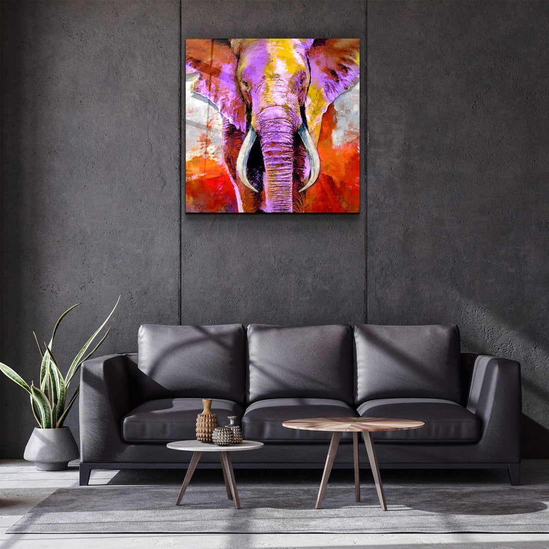 Tableau Mural "Éléphant Violet"