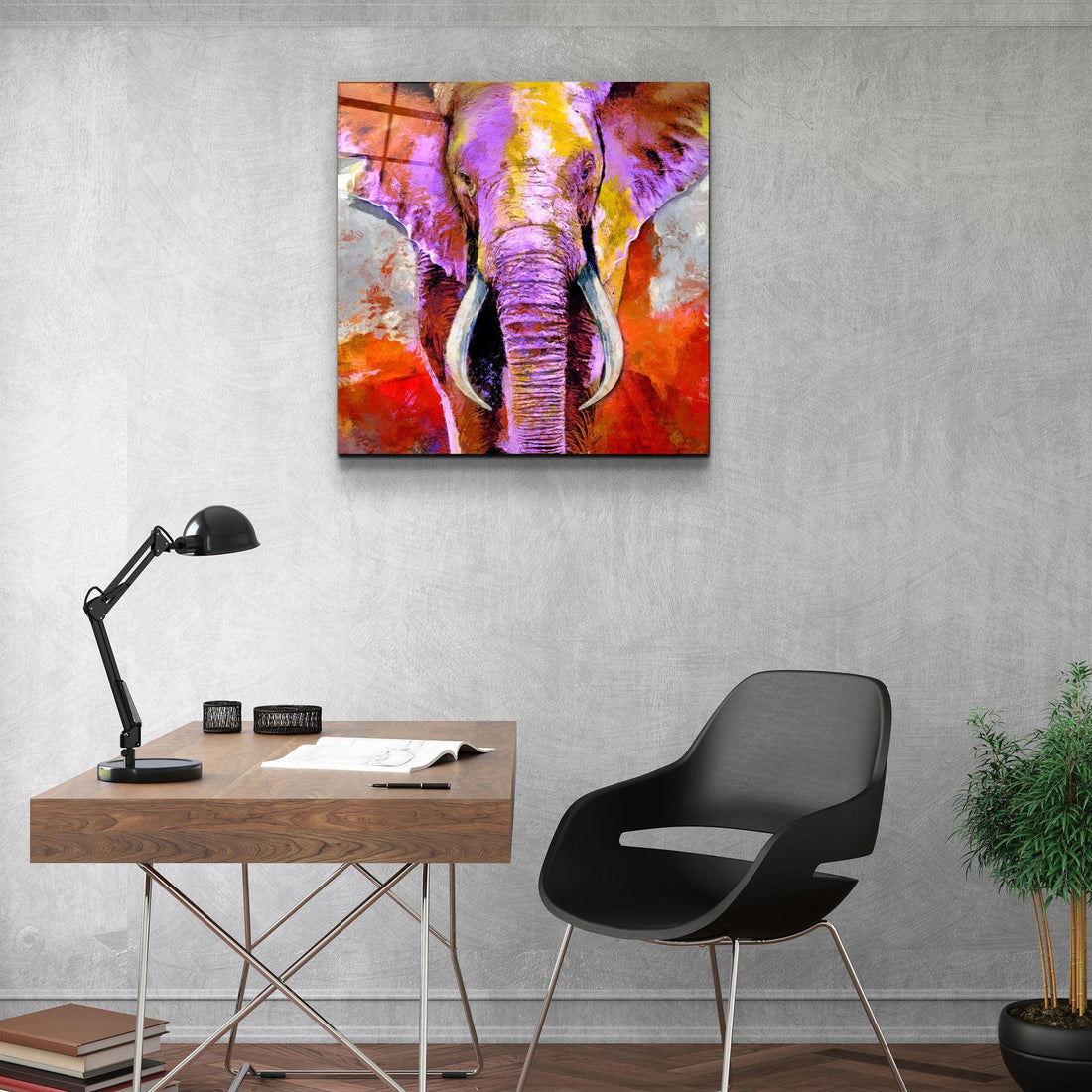 Tableau Mural "Éléphant Violet"