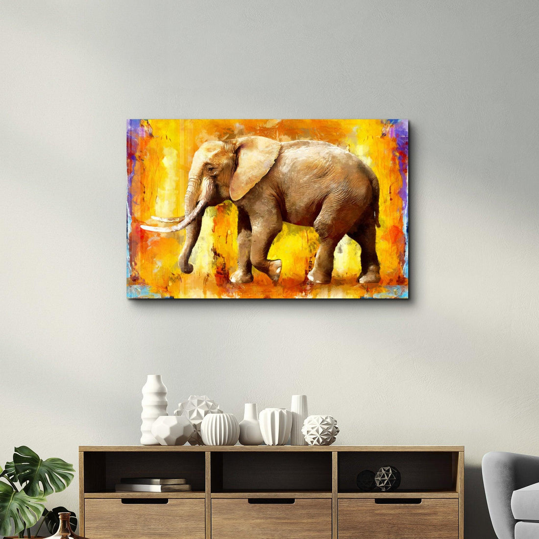 Tableau Mural "Éléphant Solaire"