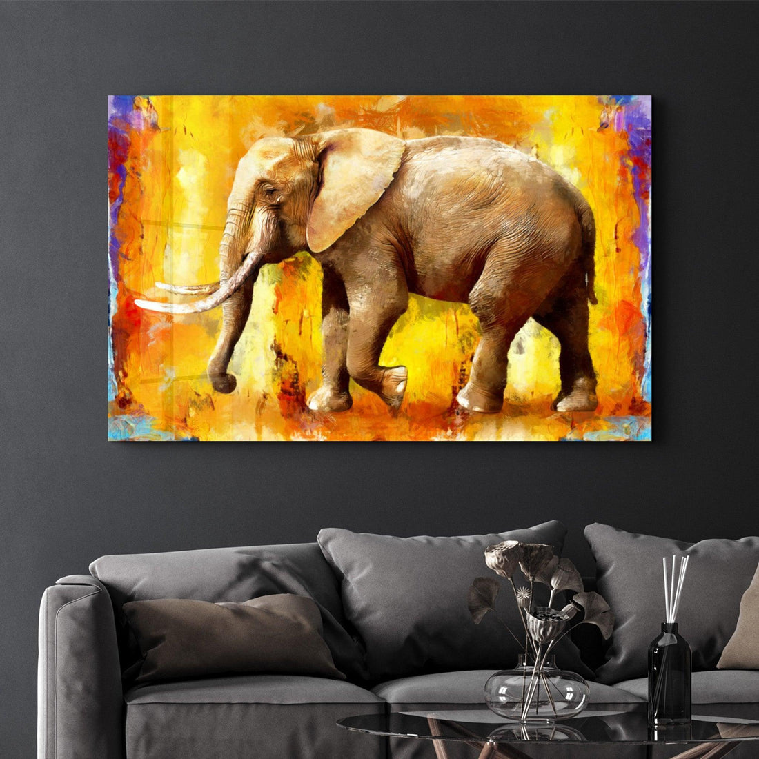 Tableau Mural "Éléphant Solaire"